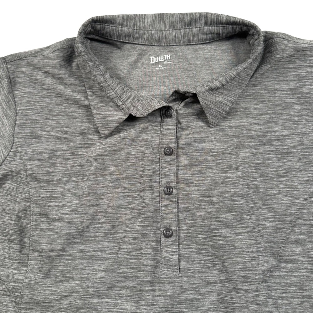 Duluth Trading Co Polo Shirt Armachillo Cooling Shirt Women XL Gray Short Sleeve